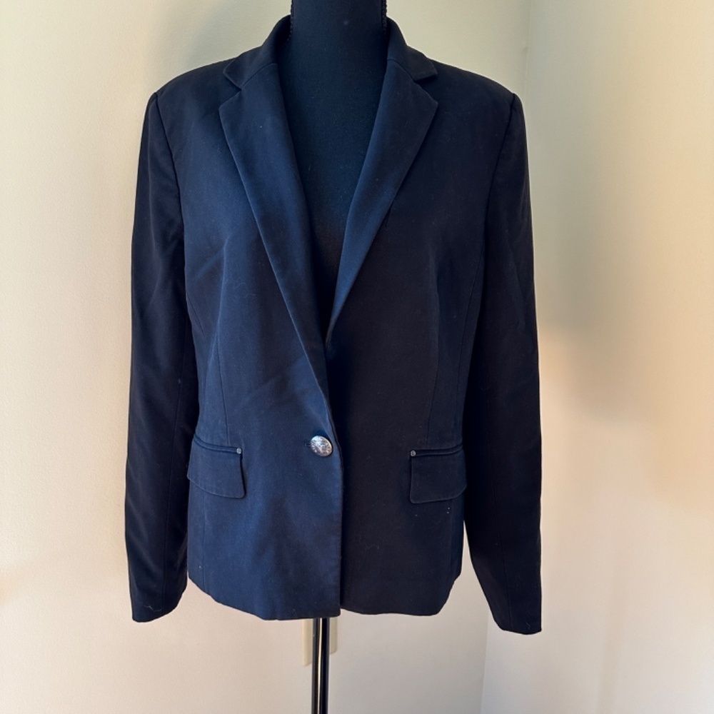 *ANNE KLEIN* Plus Black Long Sleeve Blazer Suit Jacket Size 14